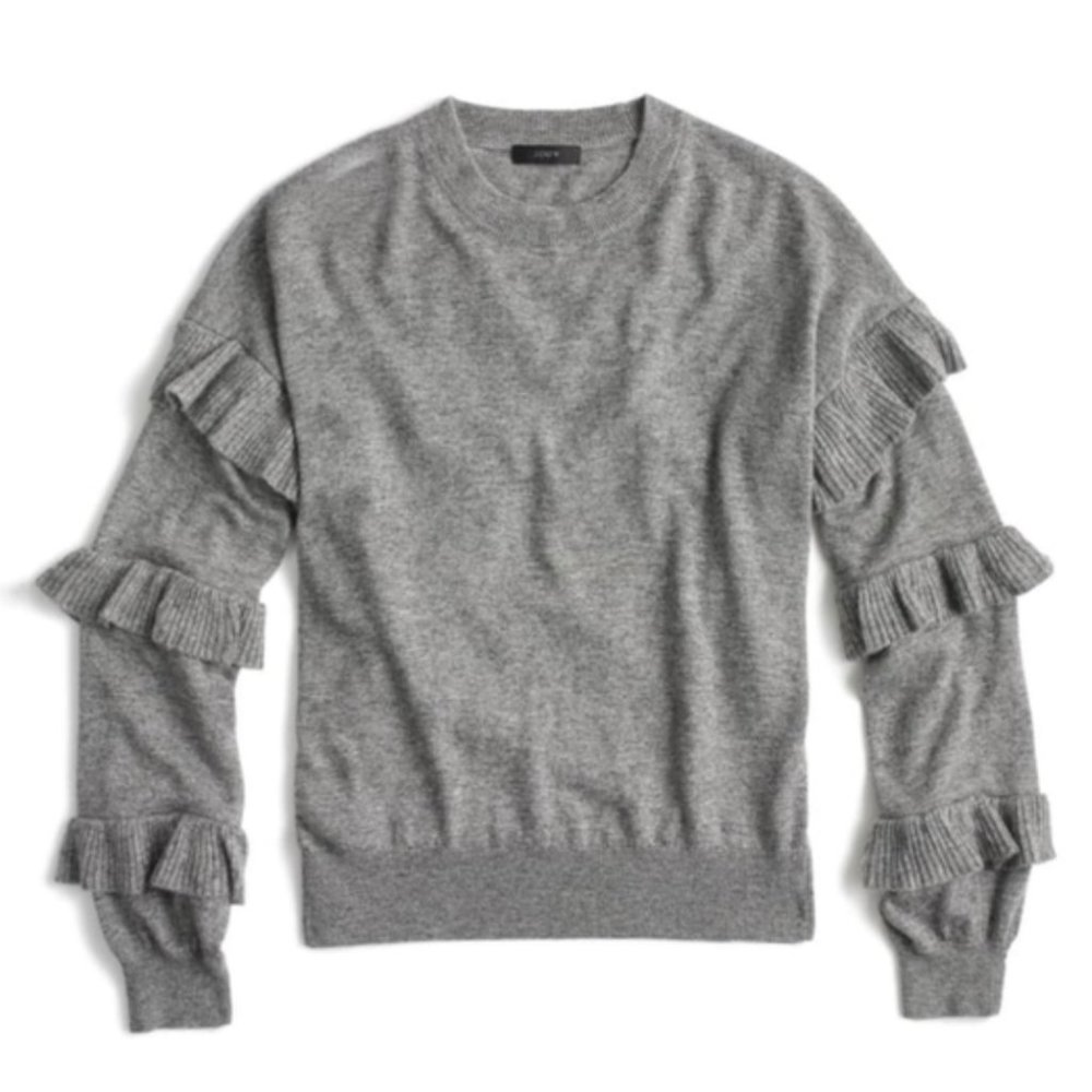 J.Crew Ruffle Sleeved Sweater